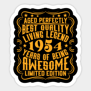 Retro Vintage 1954 Birthday Anniversary Gift Living Legend Sticker